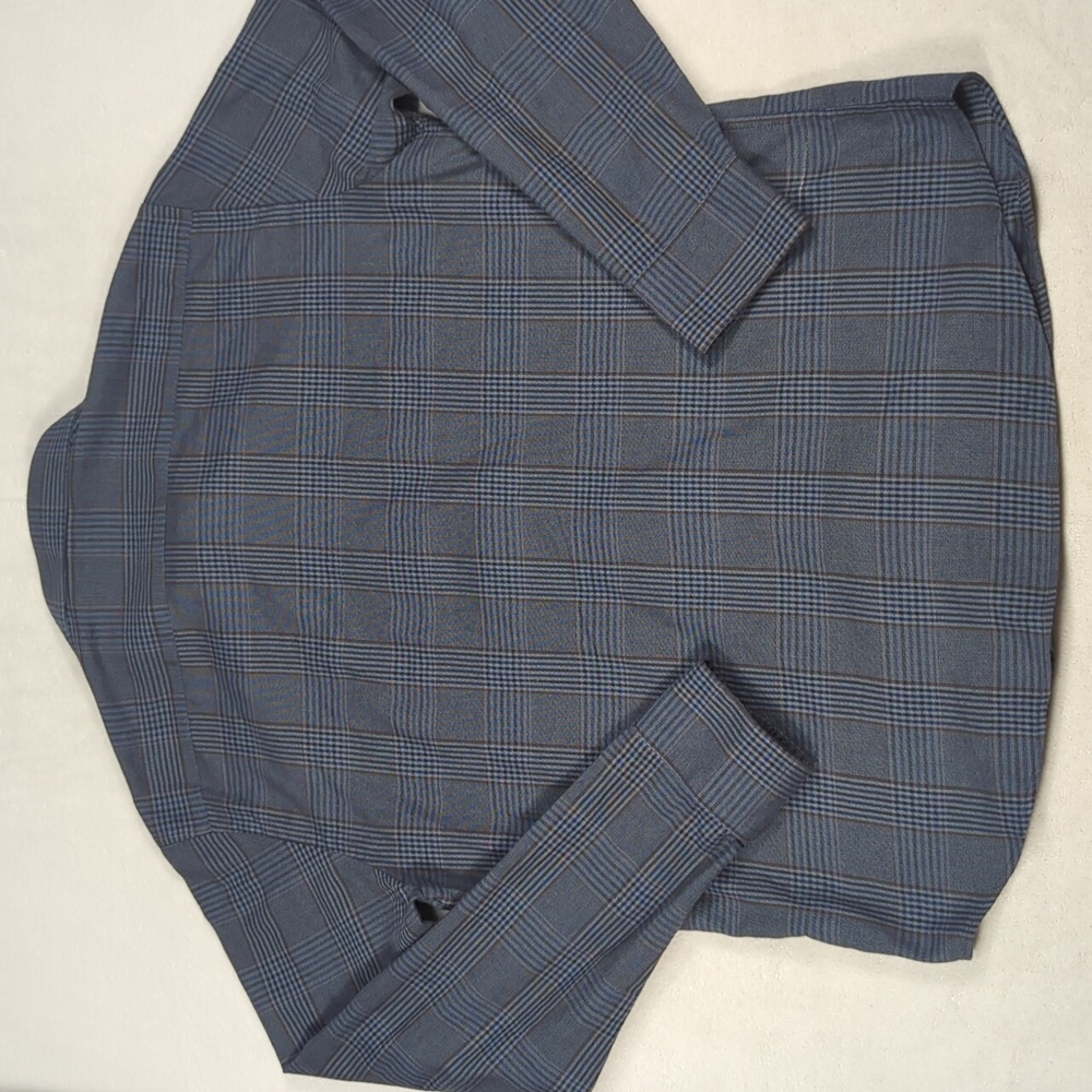 UNTUCKit Men's Gray and Blue Glen Plaid Button-Down Shirt Size‎ Large - Picture 4 of 4